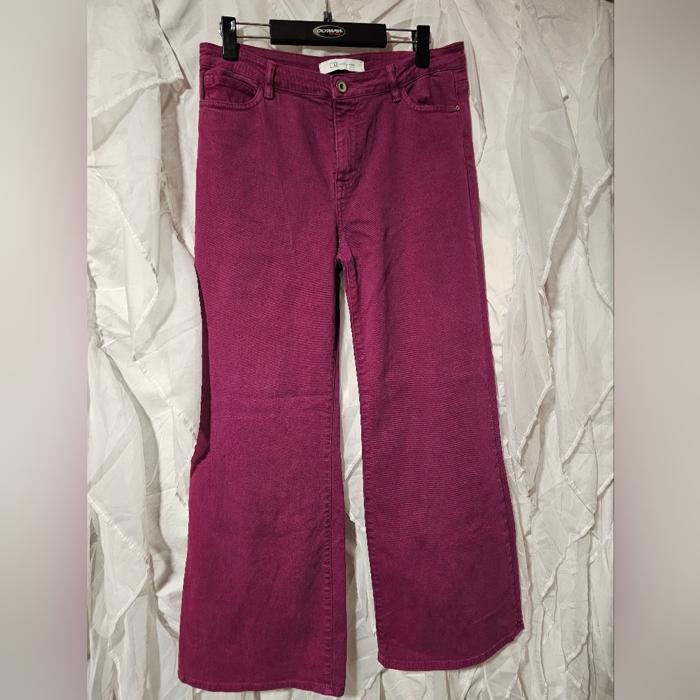 Q2 Women's Magenta Wide-Leg Jeans